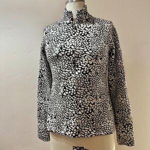 Lucy 1/2 zip animal print jersey pullover